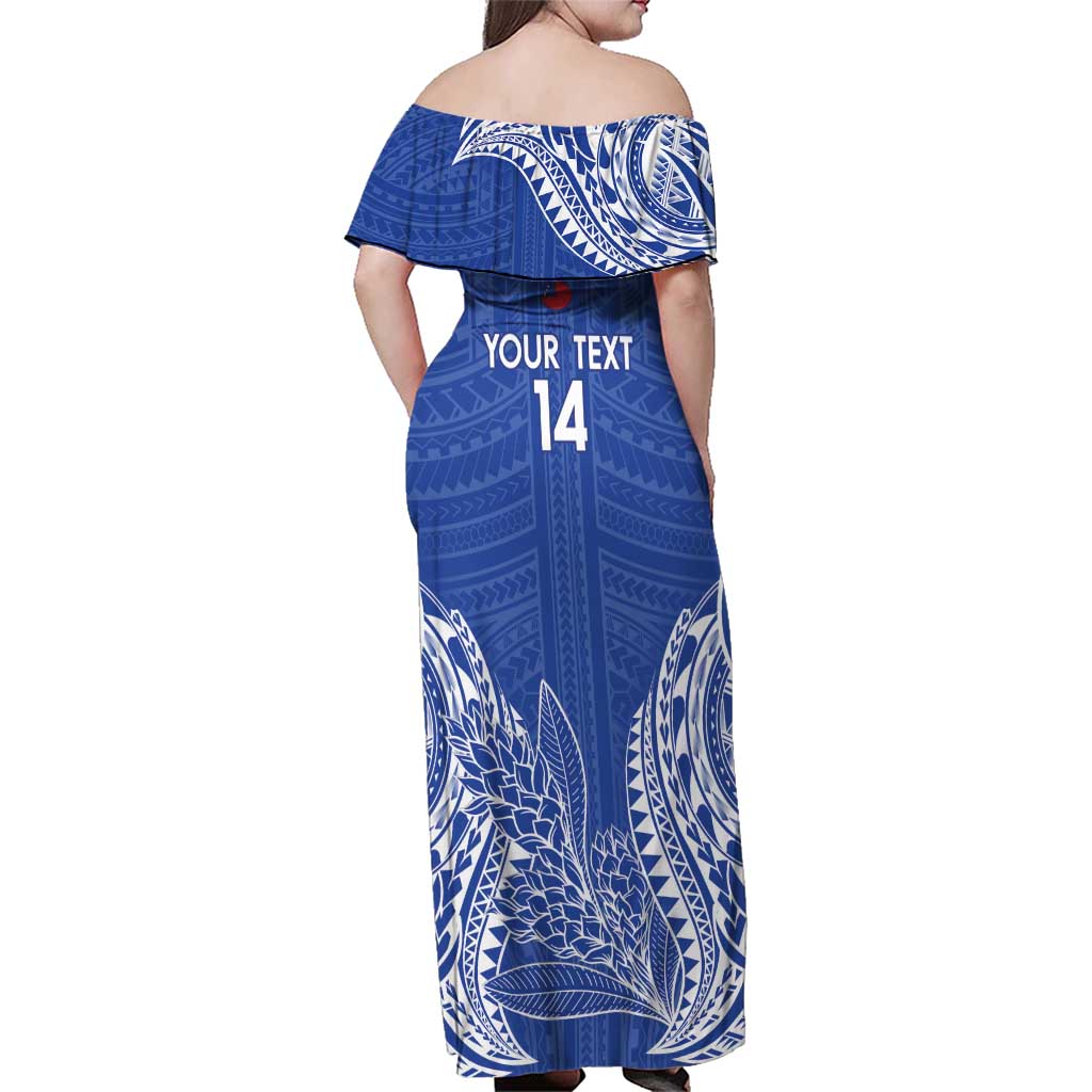 Custom Manu Samoa Rugby 2024 Family Matching Off Shoulder Maxi Dress and Hawaiian Shirt Go Champions Samoan Tattoo LT14 - Polynesian Pride