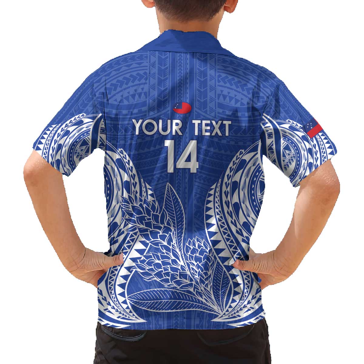 Custom Manu Samoa Rugby 2024 Family Matching Off Shoulder Short Dress and Hawaiian Shirt Go Champions Samoan Tattoo LT14 - Polynesian Pride