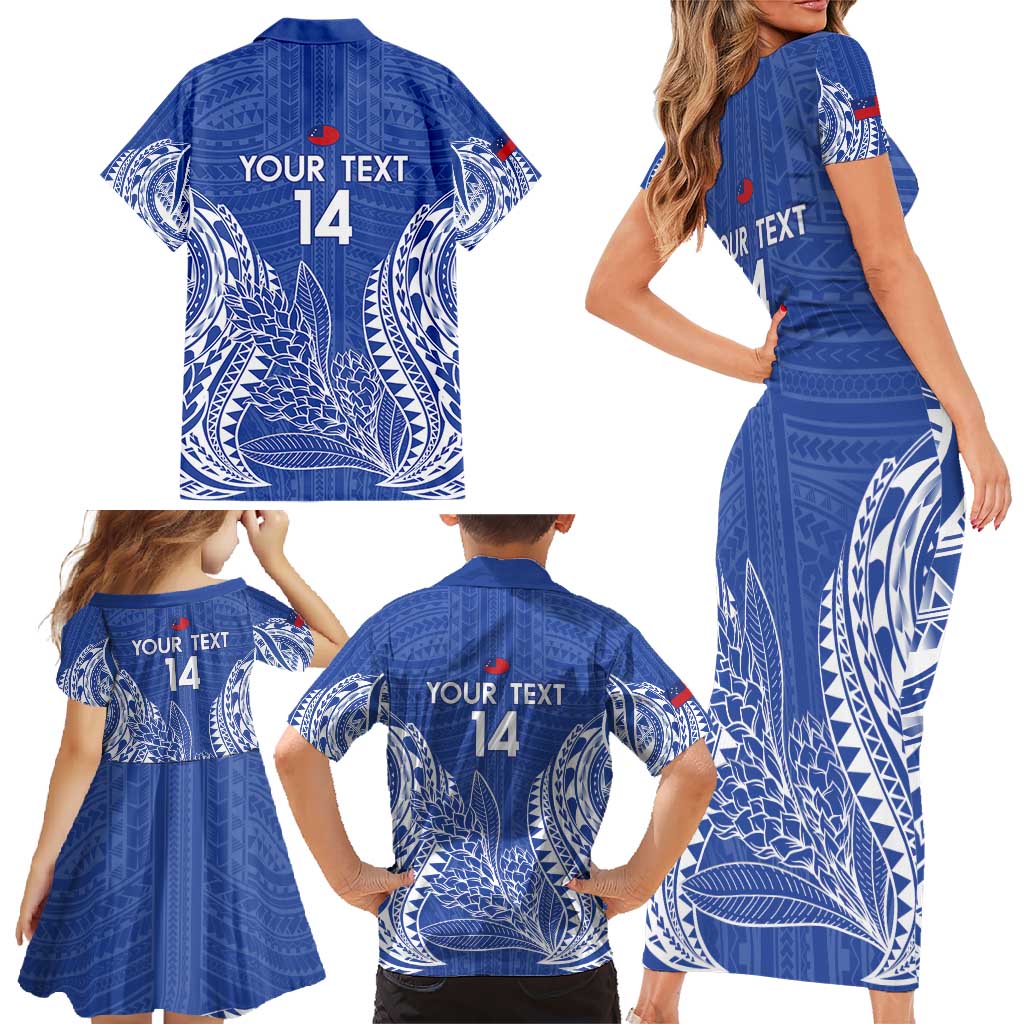 Custom Manu Samoa Rugby 2024 Family Matching Short Sleeve Bodycon Dress and Hawaiian Shirt Go Champions Samoan Tattoo LT14 - Polynesian Pride