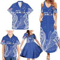Custom Manu Samoa Rugby 2024 Family Matching Summer Maxi Dress and Hawaiian Shirt Go Champions Samoan Tattoo LT14 - Polynesian Pride
