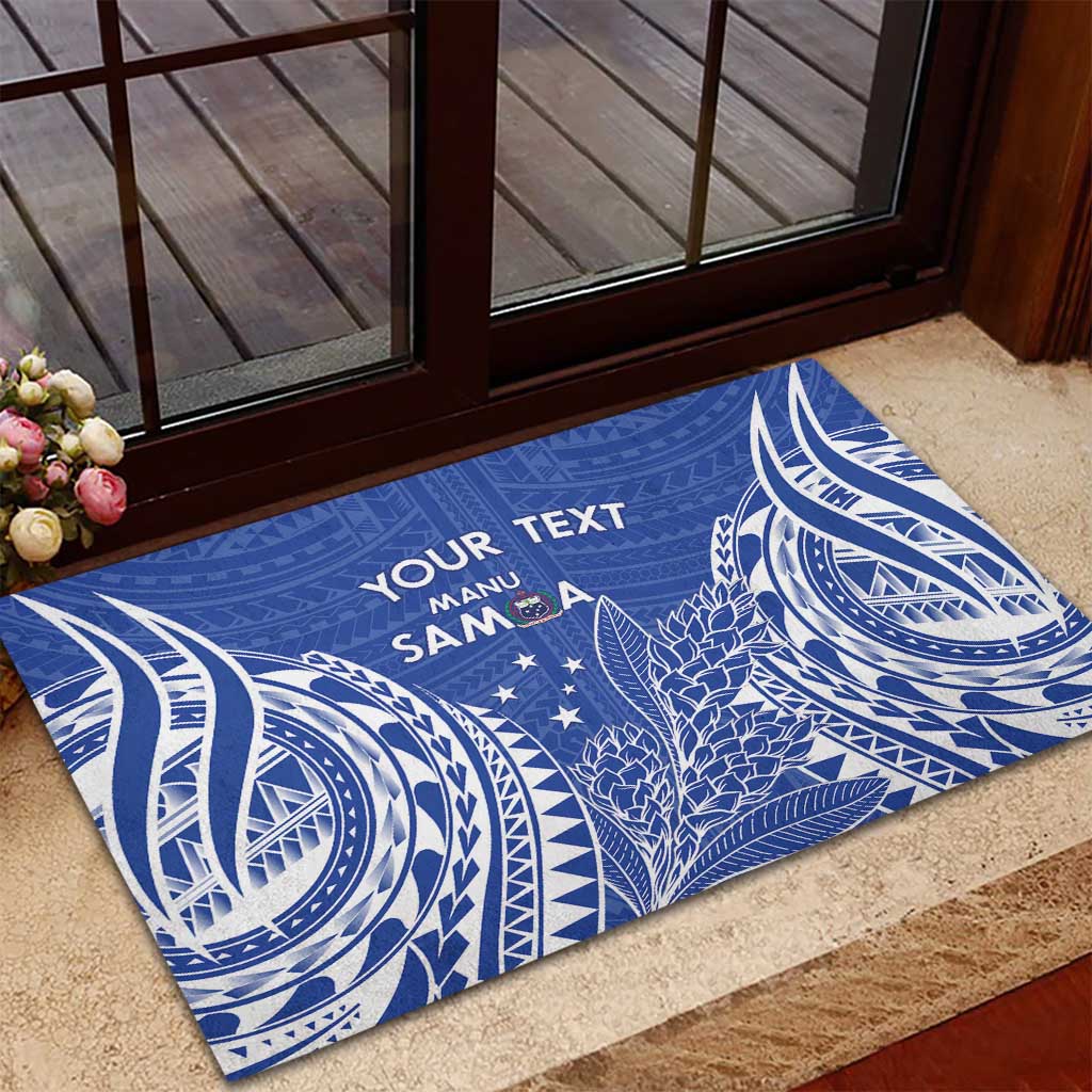 Custom Manu Samoa Rugby 2024 Rubber Doormat Go Champions Samoan Tattoo