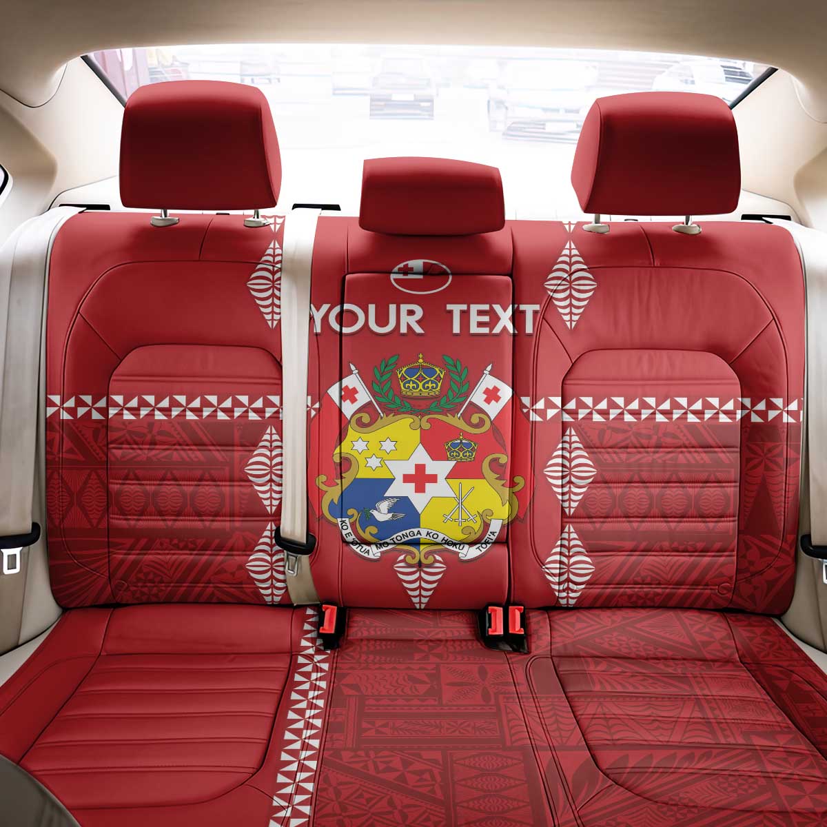 Custom Tonga Rugby 2024 Back Car Seat Cover Go Champions Ikale Tahi Ngatu Pattern LT14 - Polynesian Pride