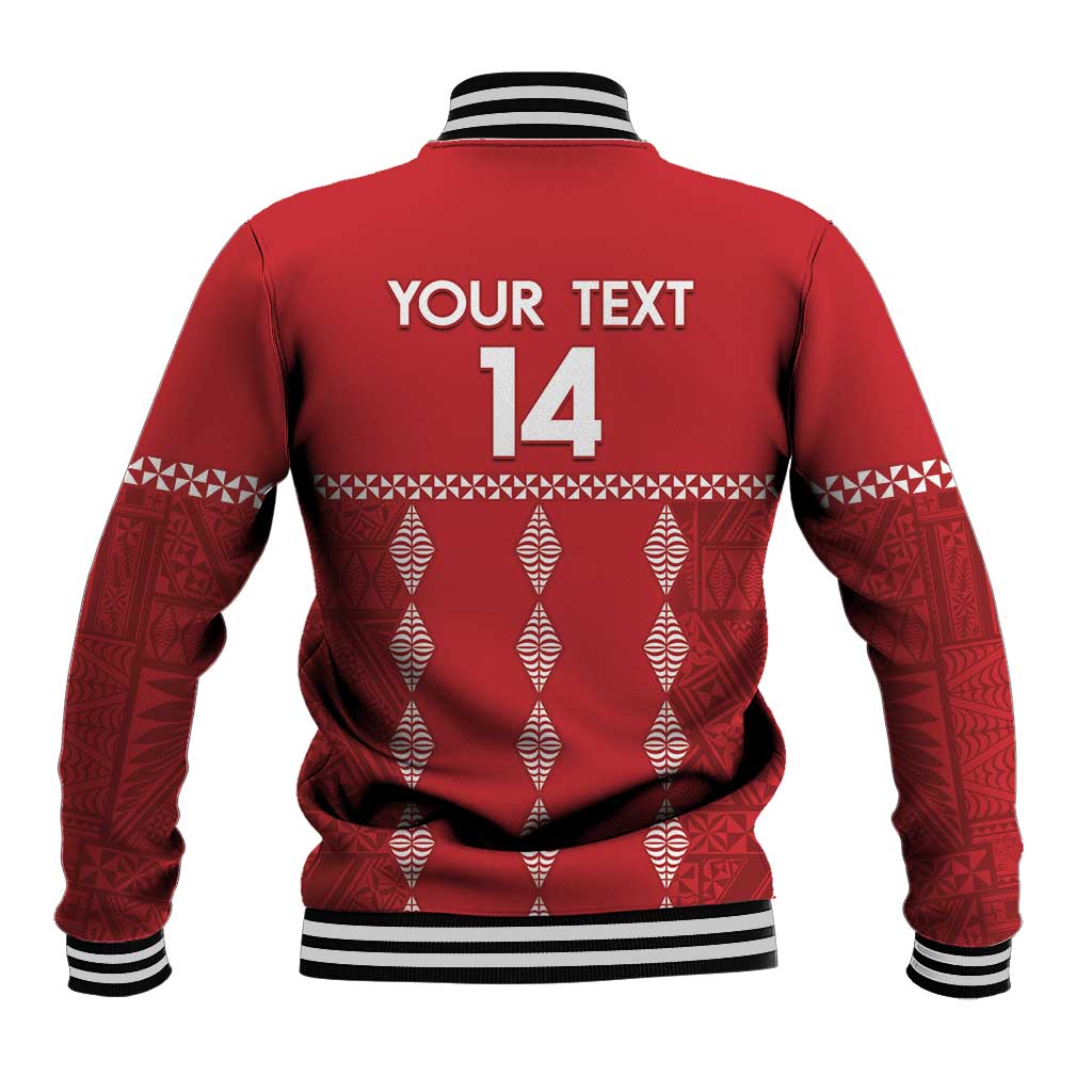 Custom Tonga Rugby 2024 Baseball Jacket Go Champions Ikale Tahi Ngatu Pattern