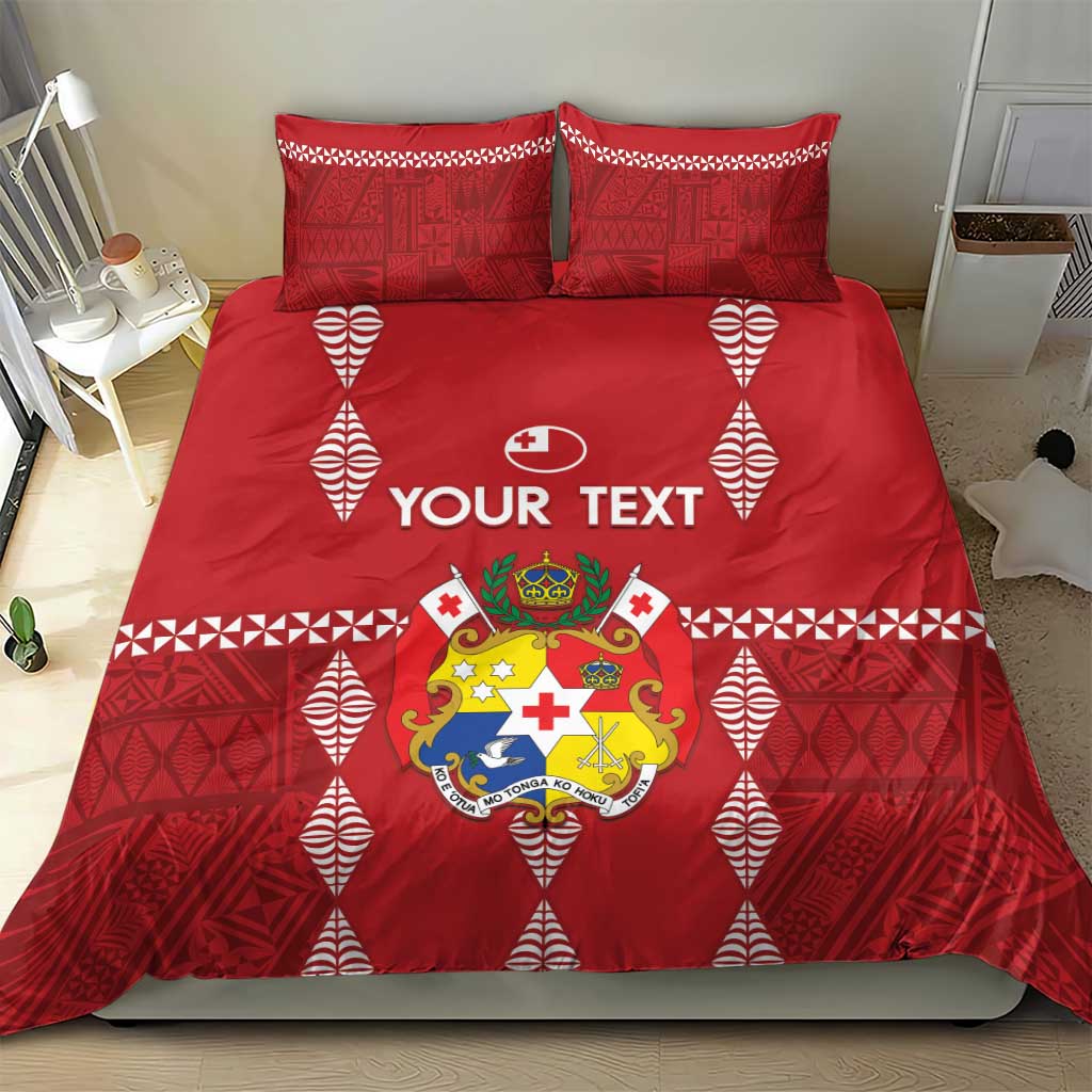 Custom Tonga Rugby 2024 Bedding Set Go Champions Ikale Tahi Ngatu Pattern