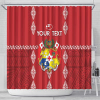 Custom Tonga Rugby 2024 Shower Curtain Go Champions Ikale Tahi Ngatu Pattern LT14 - Polynesian Pride