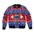 Personalised Samoa Christmas Bomber Jacket Samoan Coat Of Arms Manuia Le Kirisimas LT14 Unisex Blue - Polynesian Pride