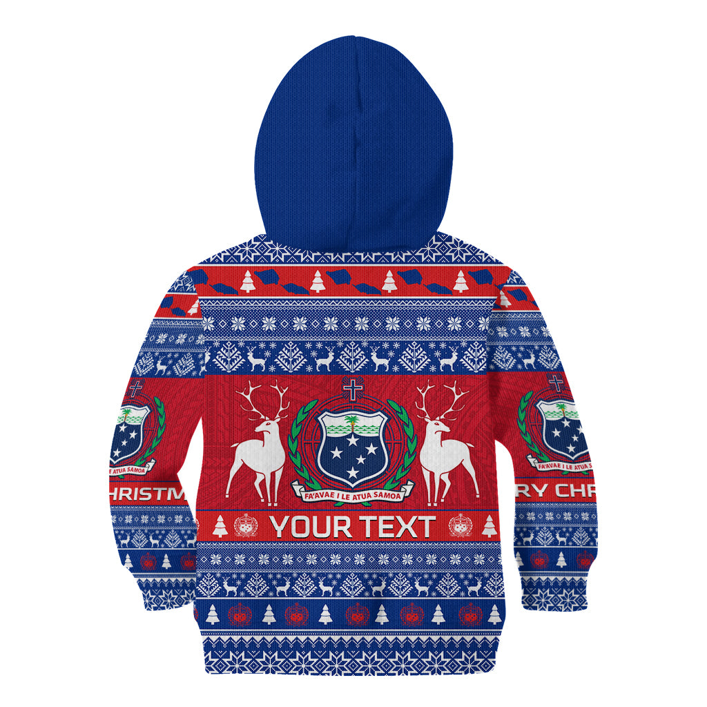 Personalised Samoa Christmas Kid Hoodie Samoan Coat Of Arms Manuia Le Kirisimas LT14 - Polynesian Pride