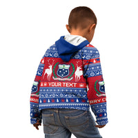 Personalised Samoa Christmas Kid Hoodie Samoan Coat Of Arms Manuia Le Kirisimas LT14 - Polynesian Pride