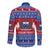 Personalised Samoa Christmas Long Sleeve Button Shirt Samoan Coat Of Arms Manuia Le Kirisimas LT14 - Polynesian Pride