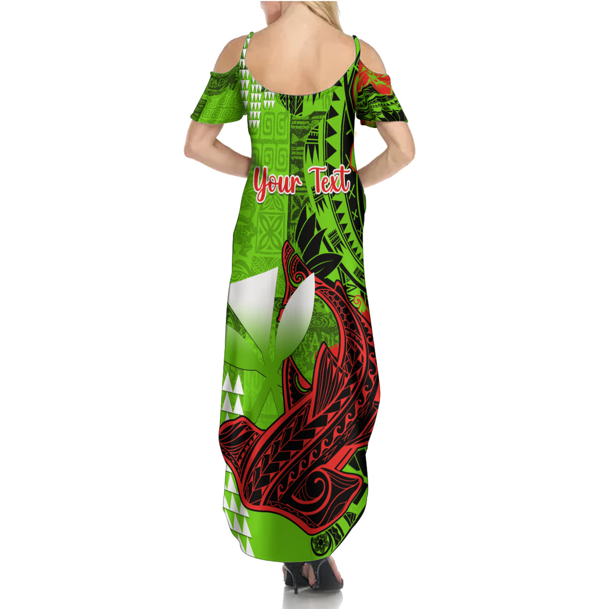 Personalised Hawaii Christmas Family Matching Summer Maxi Dress and Hawaiian Shirt Mele Kalikimaka Kakau Polynesian Shark Tattoo LT14 - Polynesian Pride
