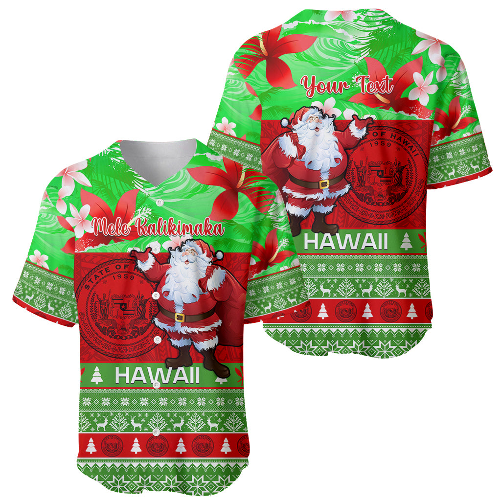 Personalised Hawaii Christmas Baseball Jersey Mele Kalikimaka Hawaiian Santa Tropical Vibes LT14 - Polynesian Pride