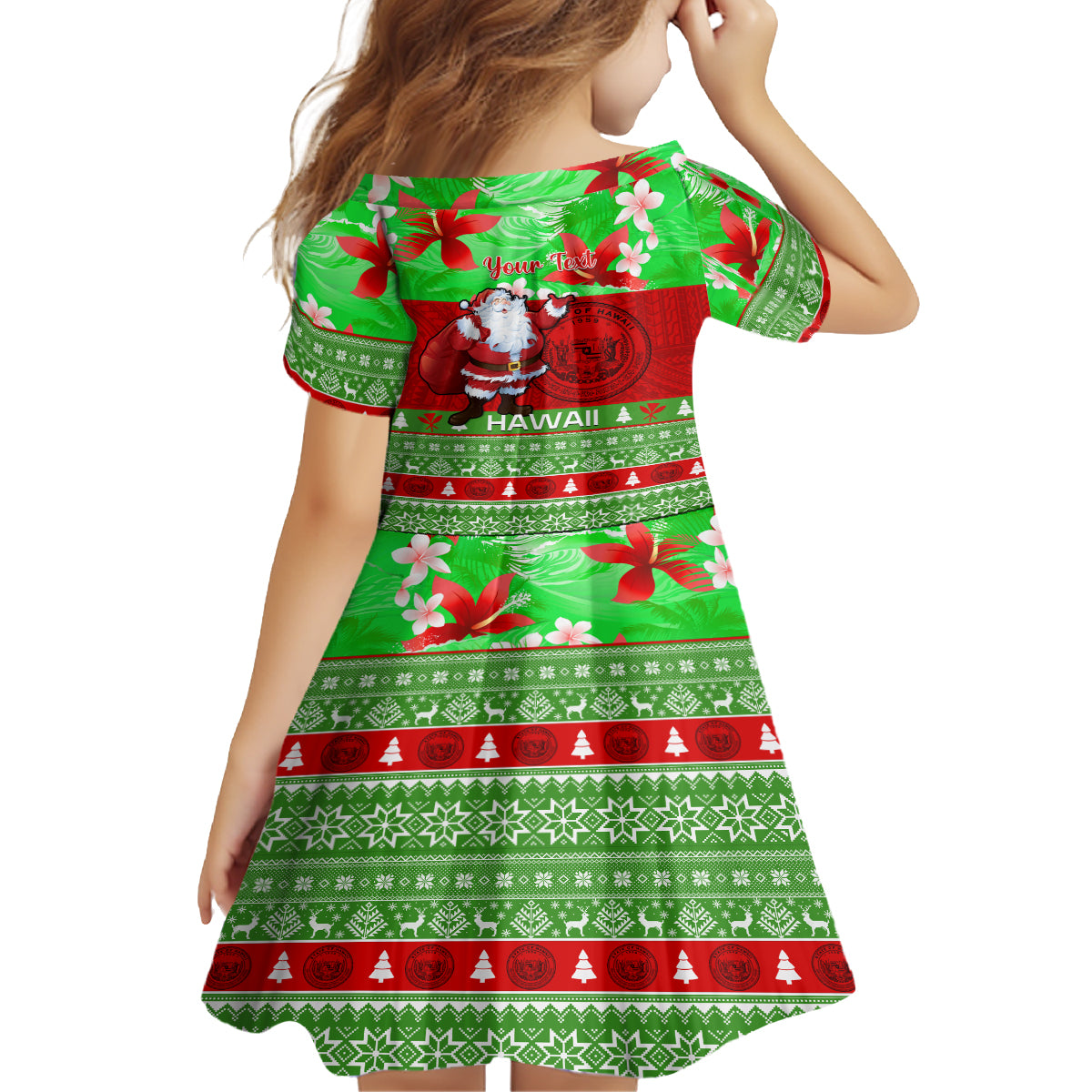 Personalised Hawaii Christmas Family Matching Summer Maxi Dress and Hawaiian Shirt Mele Kalikimaka Hawaiian Santa Tropical Vibes LT14 - Polynesian Pride
