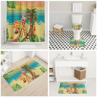 Hawaii Christmas Mele Kalikimaka Bathroom Set Santa Decorating Xmas Palm Tree Tropical Vibes LT14 - Polynesian Pride
