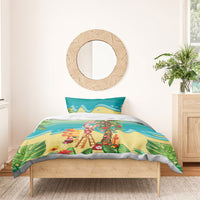 Hawaii Christmas Mele Kalikimaka Bedding Set Santa Decorating Xmas Palm Tree Tropical Vibes LT14 - Polynesian Pride