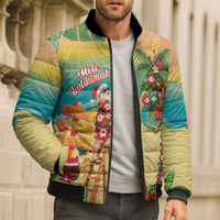 Hawaii Christmas Mele Kalikimaka Bomber Puffer Jacket Santa Decorating Xmas Palm Tree Tropical Vibes LT14 - Polynesian Pride