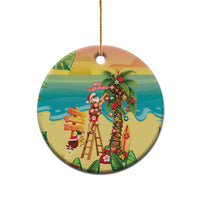 Hawaii Christmas Mele Kalikimaka Ceramic Ornament Santa Decorating Xmas Palm Tree Tropical Vibes LT14 - Polynesian Pride