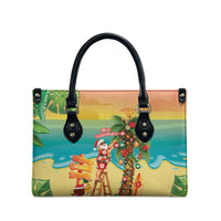 Hawaii Christmas Mele Kalikimaka Leather Bag Santa Decorating Xmas Palm Tree Tropical Vibes LT14 - Polynesian Pride
