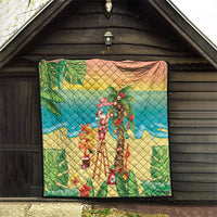Hawaii Christmas Mele Kalikimaka Quilt Santa Decorating Xmas Palm Tree Tropical Vibes LT14 - Polynesian Pride