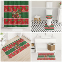 Hawaii Christmas Mele Kalikimaka Bathroom Set Aloha Turtle Santa With Ukulele LT14 - Polynesian Pride
