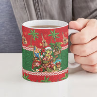Hawaii Christmas Mele Kalikimaka Ceramic Mug Aloha Turtle Santa With Ukulele LT14 - Polynesian Pride