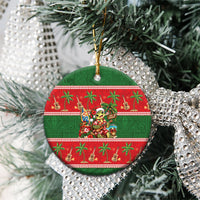 Hawaii Christmas Mele Kalikimaka Ceramic Ornament Aloha Turtle Santa With Ukulele LT14 - Polynesian Pride