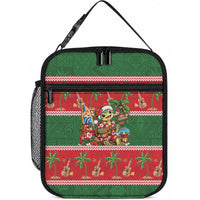 Hawaii Christmas Mele Kalikimaka Lunch Bag Aloha Turtle Santa With Ukulele LT14 10.2 × 8.3 × 4.3 inch Red - Polynesian Pride