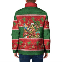 Hawaii Christmas Mele Kalikimaka Padded Jacket Aloha Turtle Santa With Ukulele LT14 - Polynesian Pride