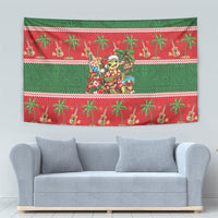 Hawaii Christmas Mele Kalikimaka Tapestry Aloha Turtle Santa With Ukulele LT14 - Polynesian Pride