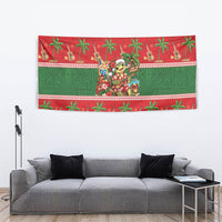 Hawaii Christmas Mele Kalikimaka Tapestry Aloha Turtle Santa With Ukulele LT14 - Polynesian Pride