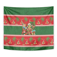 Hawaii Christmas Mele Kalikimaka Tapestry Aloha Turtle Santa With Ukulele LT14 - Polynesian Pride