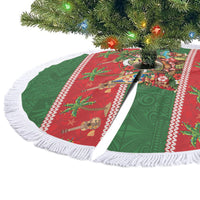 Hawaii Christmas Mele Kalikimaka Tree Skirt Aloha Turtle Santa With Ukulele LT14 - Polynesian Pride