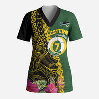 Personalised Western Province Day Scrub Top Wes Provins Nguzunguzu Symbol LT14 Adult Green - Polynesian Pride