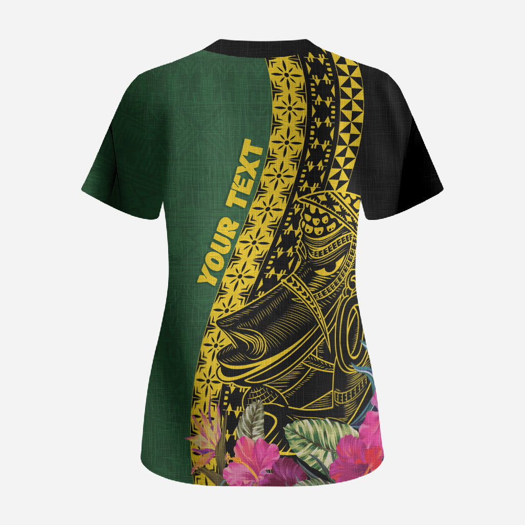 Personalised Western Province Day Scrub Top Wes Provins Nguzunguzu Symbol LT14 - Polynesian Pride