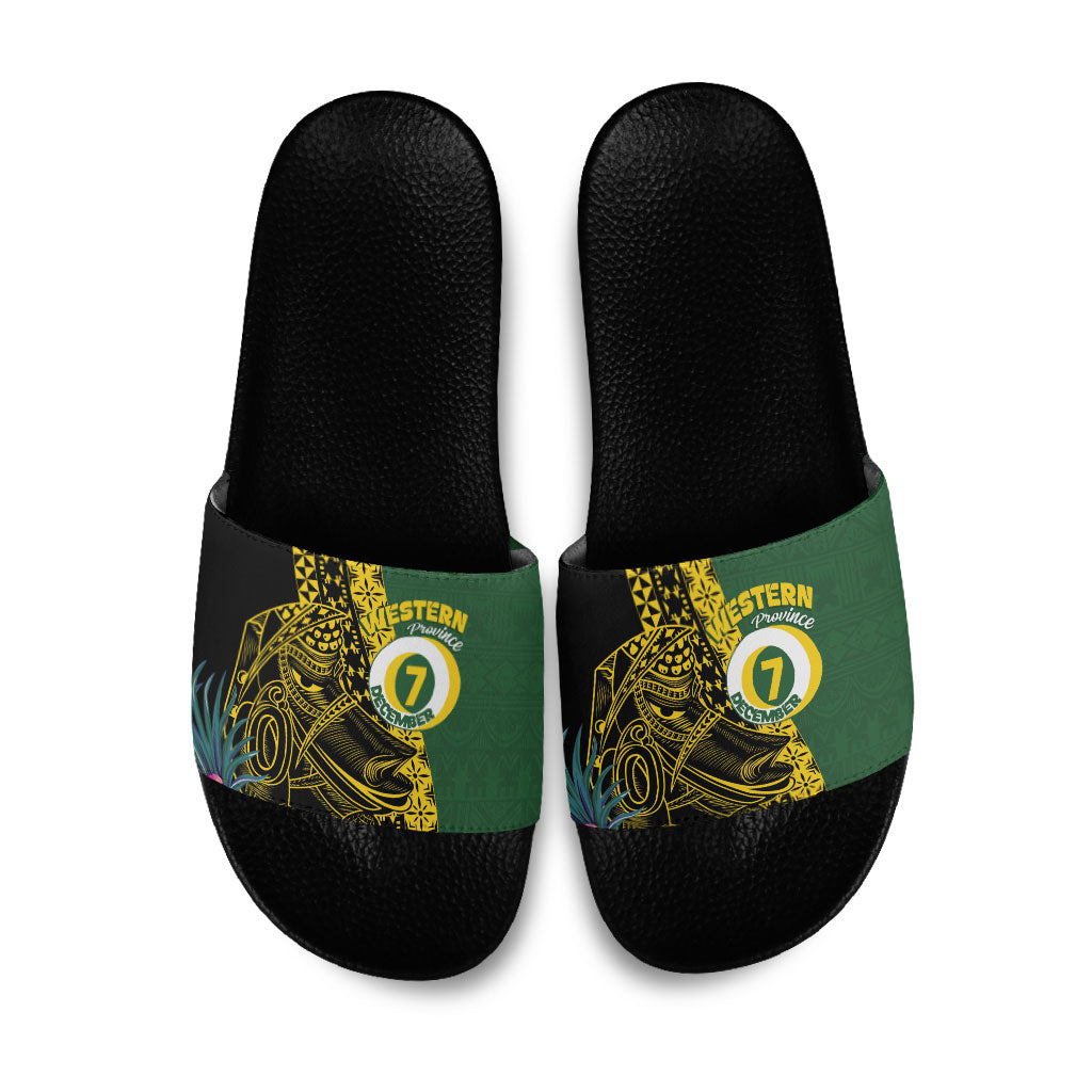 Western Province Day Slide Sandals Wes Provins Nguzunguzu Symbol LT14 Green - Polynesian Pride