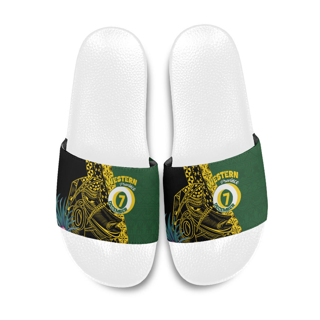 Western Province Day Slide Sandals Wes Provins Nguzunguzu Symbol LT14 Green - Polynesian Pride