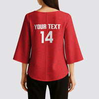 Mate Maa Tonga Rugby Custom Kimono Sleeve Blouse 2026 Tongan Ngatu Pattern Red LT14 - Polynesian Pride