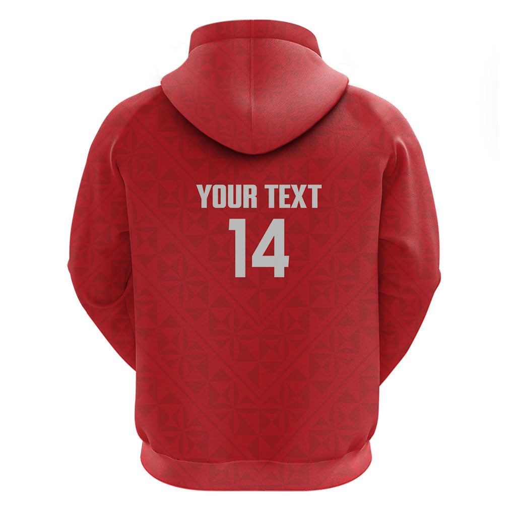 Mate Maa Tonga Rugby Custom Zip Hoodie 2026 Tongan Ngatu Pattern Red LT14 - Polynesian Pride