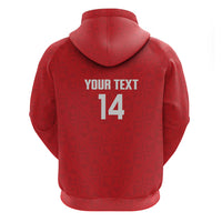 Mate Maa Tonga Rugby Custom Zip Hoodie 2026 Tongan Ngatu Pattern Red LT14 - Polynesian Pride