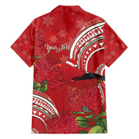 Personalized Mele Kalikimaka Hawaii Family Matching Long Sleeve Bodycon Dress and Hawaiian Shirt I'iwi Bird With Ohia Lehua - Red Color LT14 - Polynesian Pride