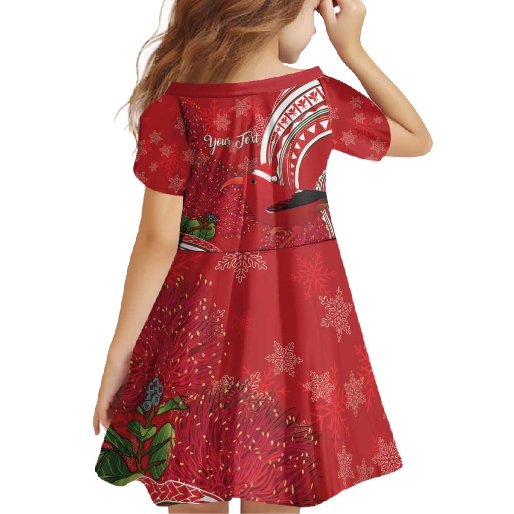 Personalized Mele Kalikimaka Hawaii Family Matching Summer Maxi Dress and Hawaiian Shirt I'iwi Bird With Ohia Lehua - Red Color LT14 - Polynesian Pride