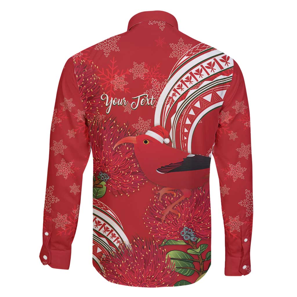 Personalized Mele Kalikimaka Hawaii Family Matching Summer Maxi Dress and Hawaiian Shirt I'iwi Bird With Ohia Lehua - Red Color LT14 - Polynesian Pride