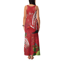 Personalized Mele Kalikimaka Hawaii Family Matching Tank Maxi Dress and Hawaiian Shirt I'iwi Bird With Ohia Lehua - Red Color LT14 - Polynesian Pride