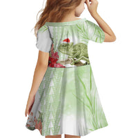 Pastel Green Hawaii Chameleon Christmas Family Matching Summer Maxi Dress and Hawaiian Shirt Mele Kalikimaka Kakau - Watercolor LT14 - Polynesian Pride