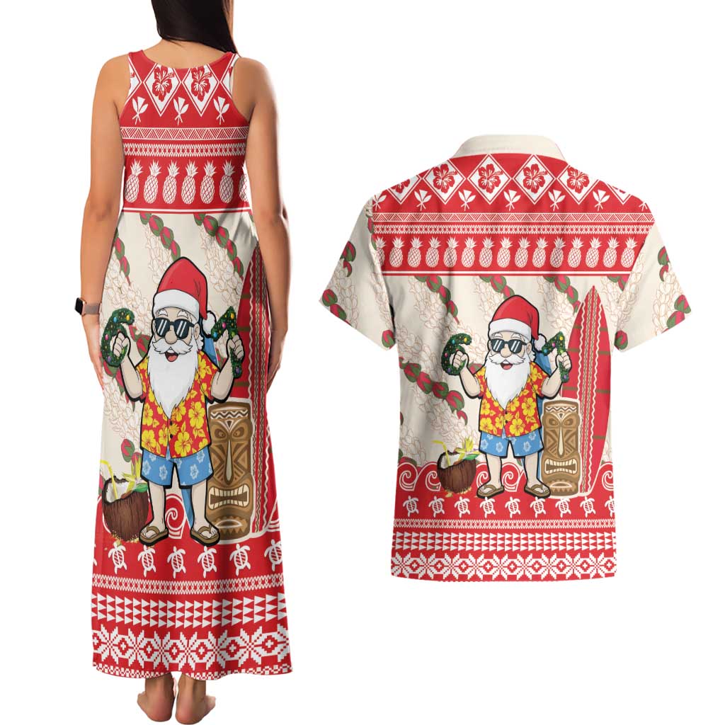 Hawaii Christmas Six Seven Couples Matching Tank Maxi Dress and Hawaiian Shirt Mele Kalikimaka Funny Santa 67 Gen Alpha Slang LT14 - Polynesian Pride
