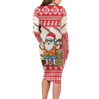 Hawaii Christmas Six Seven Family Matching Long Sleeve Bodycon Dress and Hawaiian Shirt Mele Kalikimaka Funny Santa 67 Gen Alpha Slang LT14 - Polynesian Pride