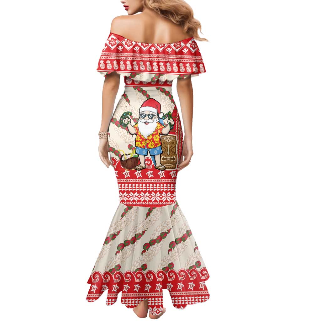 Hawaii Christmas Six Seven Family Matching Mermaid Dress and Hawaiian Shirt Mele Kalikimaka Funny Santa 67 Gen Alpha Slang LT14 - Polynesian Pride