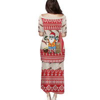 Hawaii Christmas Six Seven Family Matching Puletasi and Hawaiian Shirt Mele Kalikimaka Funny Santa 67 Gen Alpha Slang LT14 - Polynesian Pride