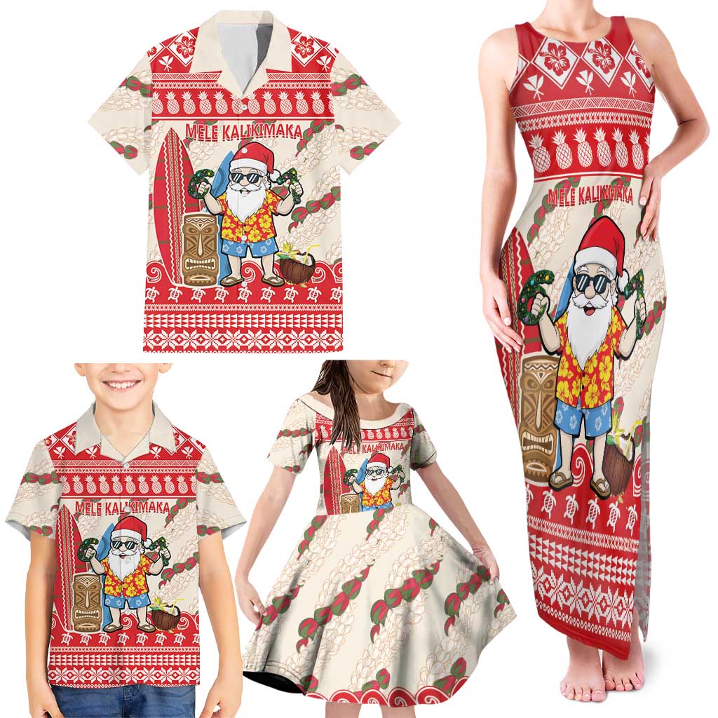 Hawaii Christmas Six Seven Family Matching Tank Maxi Dress and Hawaiian Shirt Mele Kalikimaka Funny Santa 67 Gen Alpha Slang LT14 - Polynesian Pride