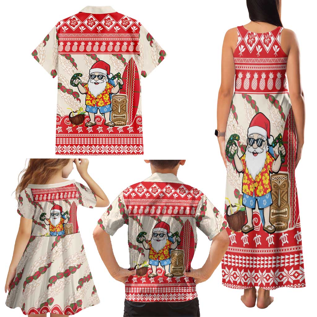 Hawaii Christmas Six Seven Family Matching Tank Maxi Dress and Hawaiian Shirt Mele Kalikimaka Funny Santa 67 Gen Alpha Slang LT14 - Polynesian Pride