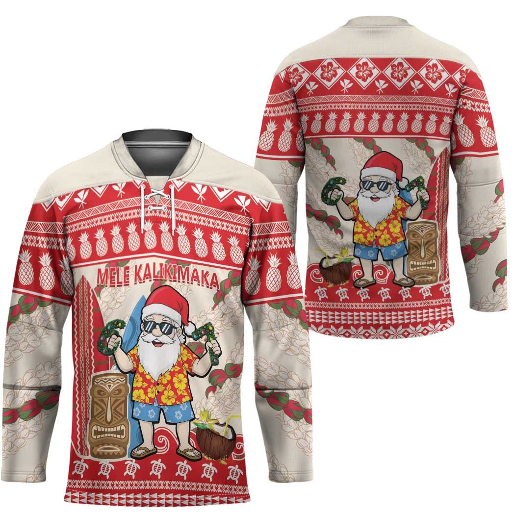 Hawaii Christmas Six Seven Hockey Jersey Mele Kalikimaka Funny Santa 67 Gen Alpha Slang - Polynesian Pride